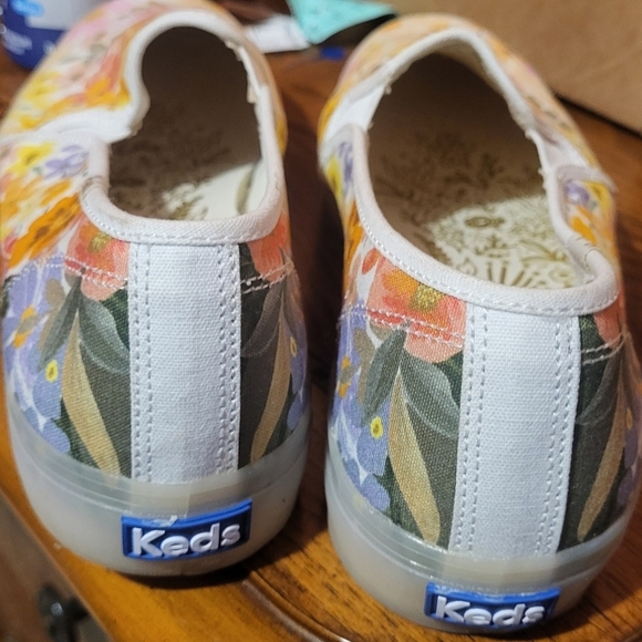 Keds x Rifle Paper Co. Double Decker Marguerite Floral Slip-On Sneakers Size 8 - Picture 6 of 8